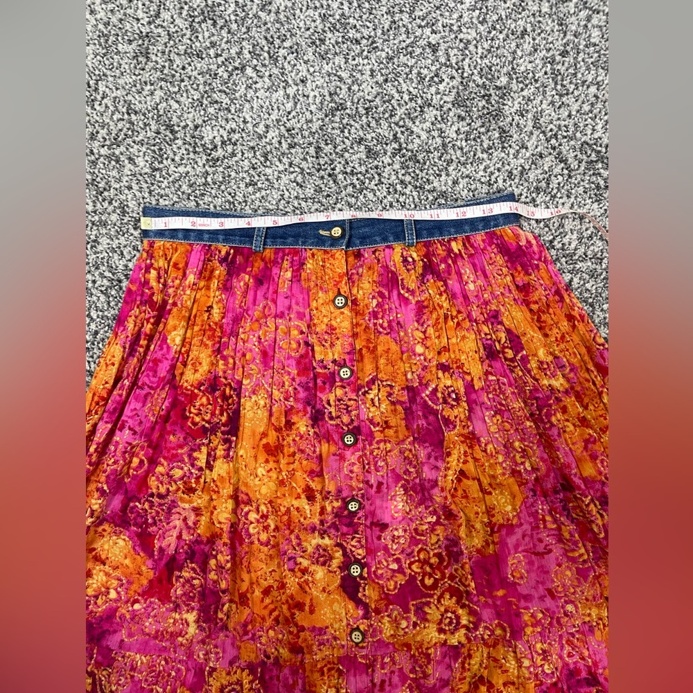 St. John's Bay Floral Print Tiered Maxi Skirt Size 6 Y2K VintageCore Boho Hippie - Picture 6 of 7